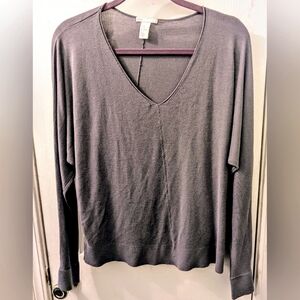 H&M Basics Women's Gray V-Neck Sweater